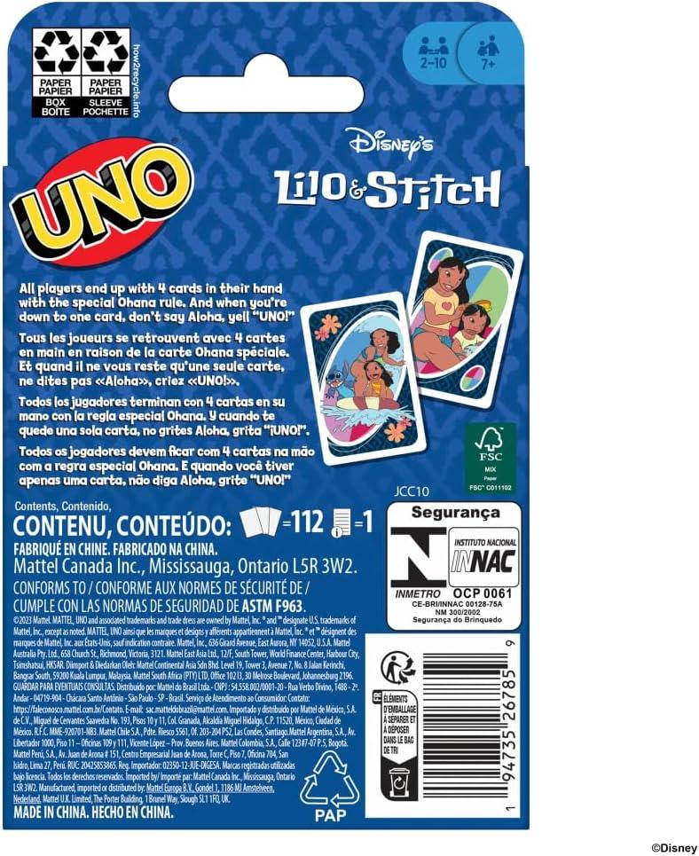 imageMattel Games UNO Disney Princesses Matching Card Game 112 Cards with Unique Wild Card amp Instructions for Players 7 Years amp Older Gift for Kid Family amp Adult Game NightLilo Stich
