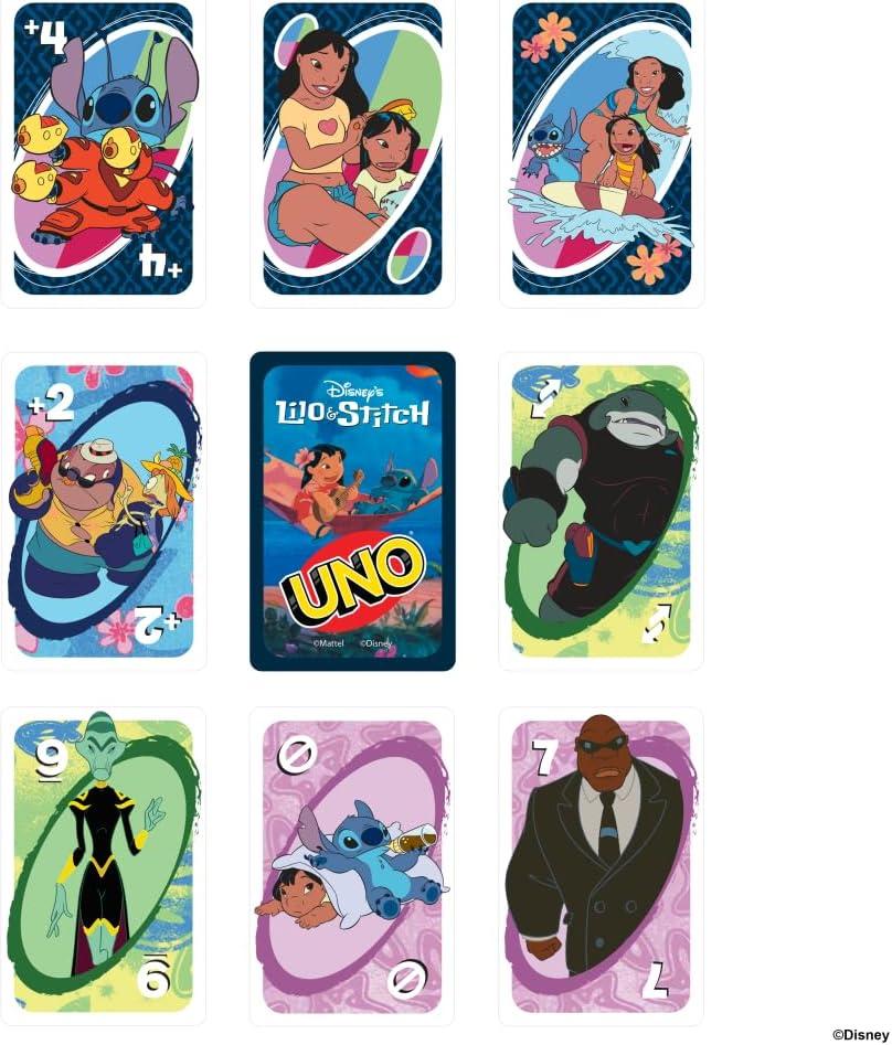 imageMattel Games UNO Disney Princesses Matching Card Game 112 Cards with Unique Wild Card amp Instructions for Players 7 Years amp Older Gift for Kid Family amp Adult Game NightLilo Stich