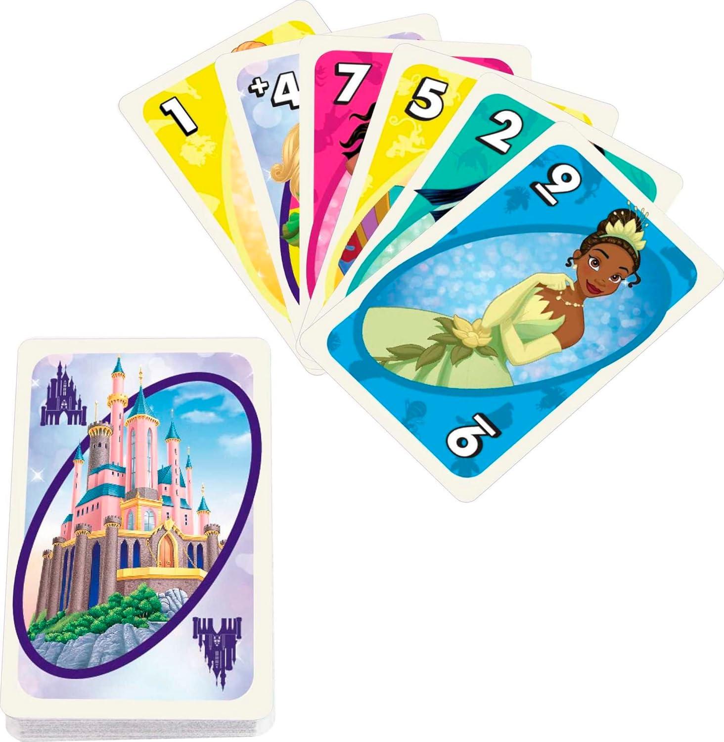 imageMattel Games UNO Disney Princesses Matching Card Game 112 Cards with Unique Wild Card amp Instructions for Players 7 Years amp Older Gift for Kid Family amp Adult Game NightPrincess