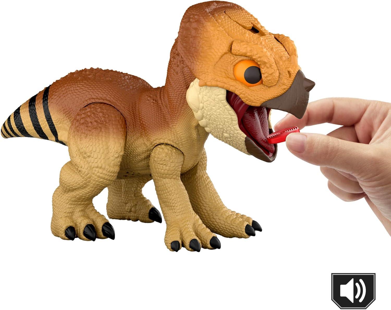 imageMattel Jurassic World Rebirth Primal Protector Aquilops Dolores Interactive Dinosaur Toy with Attack Action amp Sounds PetStyle Electronic Figure with Food Accessory
