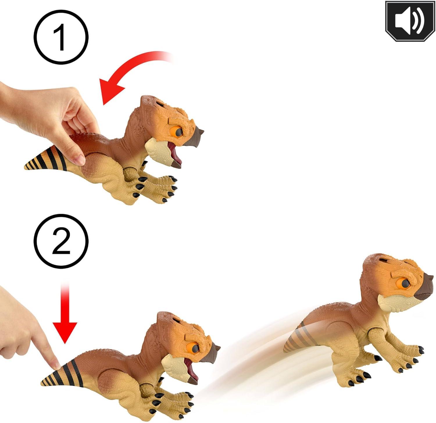 imageMattel Jurassic World Rebirth Primal Protector Aquilops Dolores Interactive Dinosaur Toy with Attack Action amp Sounds PetStyle Electronic Figure with Food Accessory