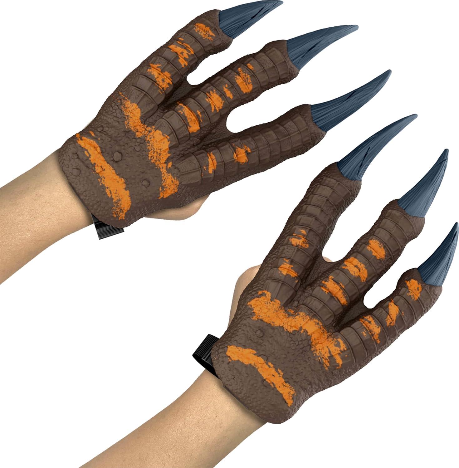 imageMattel Jurassic World Rebirth Spinosaurus Battle Claws Dinosaur Soft Plastic Role Play Handwear 108Inch Long Costume Pair Stretchy Strap