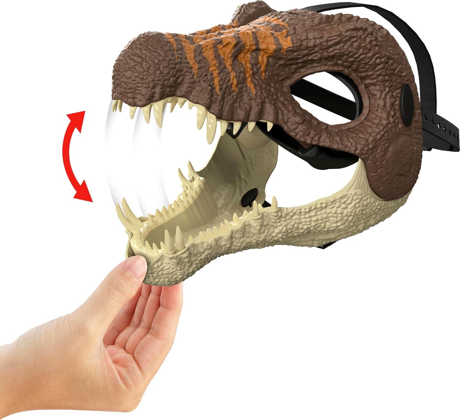 imageMattel Jurassic World Rebirth Spinosaurus Dinosaur Mask RolePlay Head Wear MovieInspired Costume Gear Openable Jaw Realistic Texture and Color Adjustable Strap