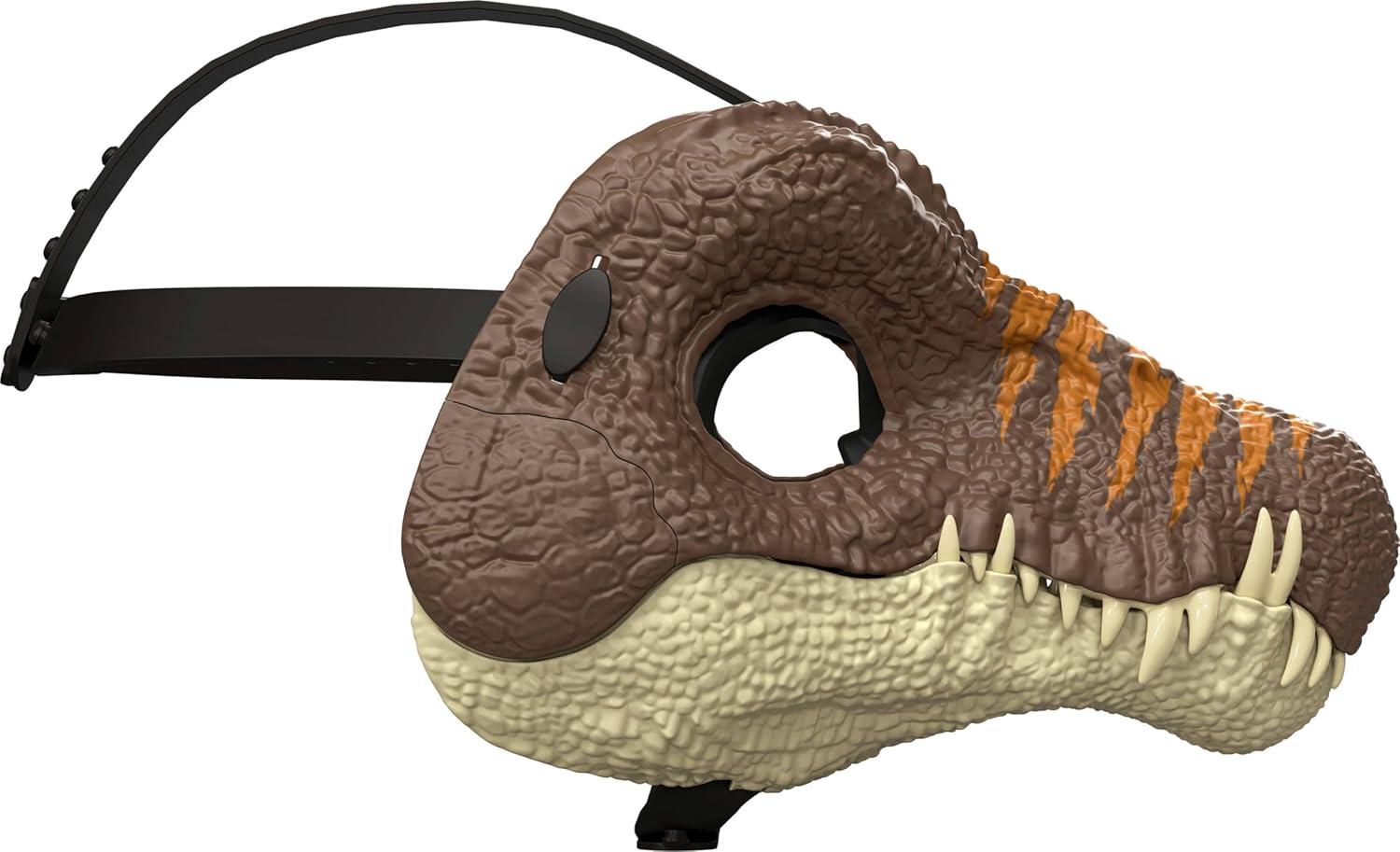 imageMattel Jurassic World Rebirth Spinosaurus Dinosaur Mask RolePlay Head Wear MovieInspired Costume Gear Openable Jaw Realistic Texture and Color Adjustable Strap
