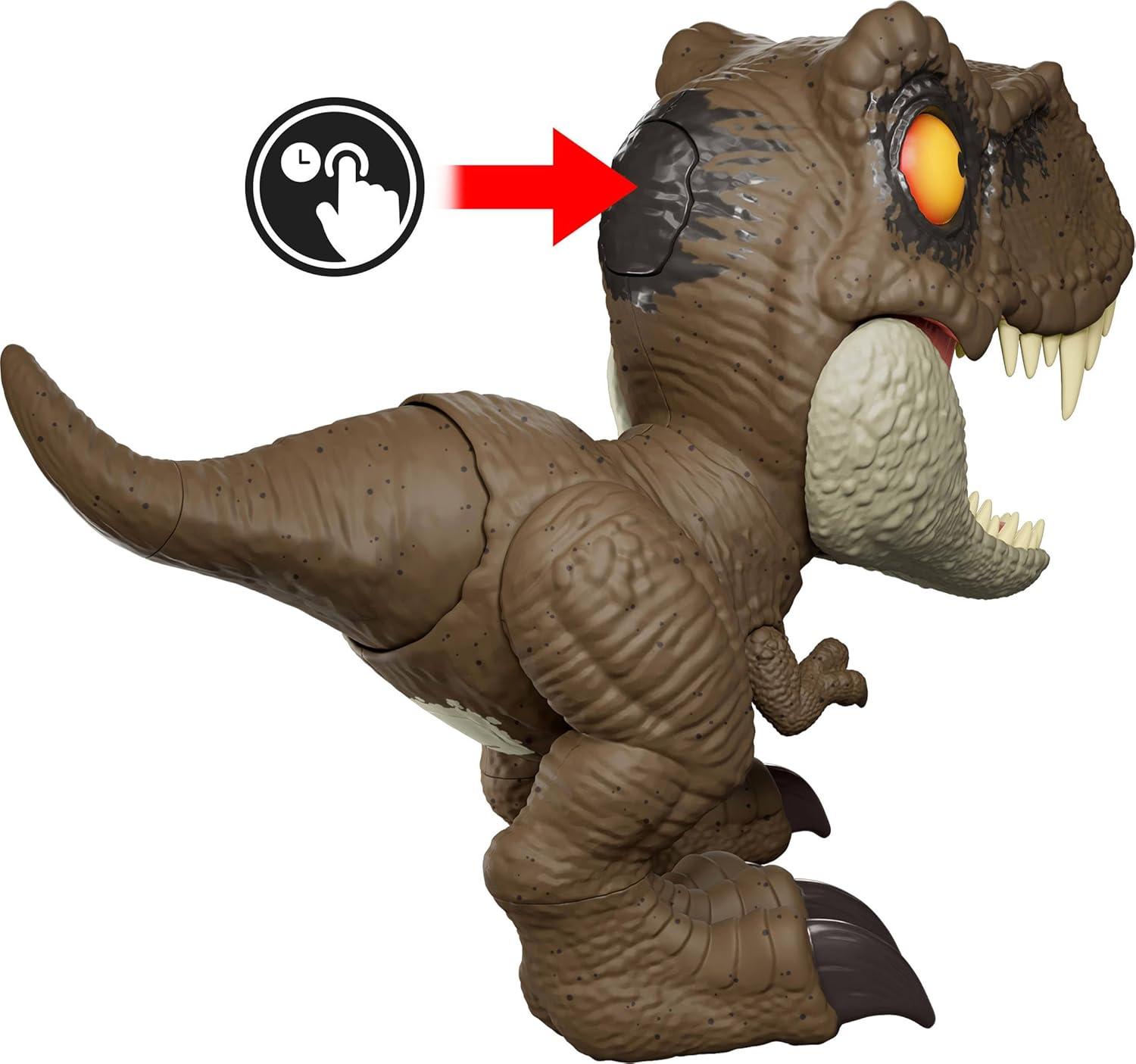 imageMattel Jurassic World Roar Command Tyrannosaurus Rex Dinosaur Figure Toy Record and Play Dino Speak TRex TailActivated Attack amp Roar