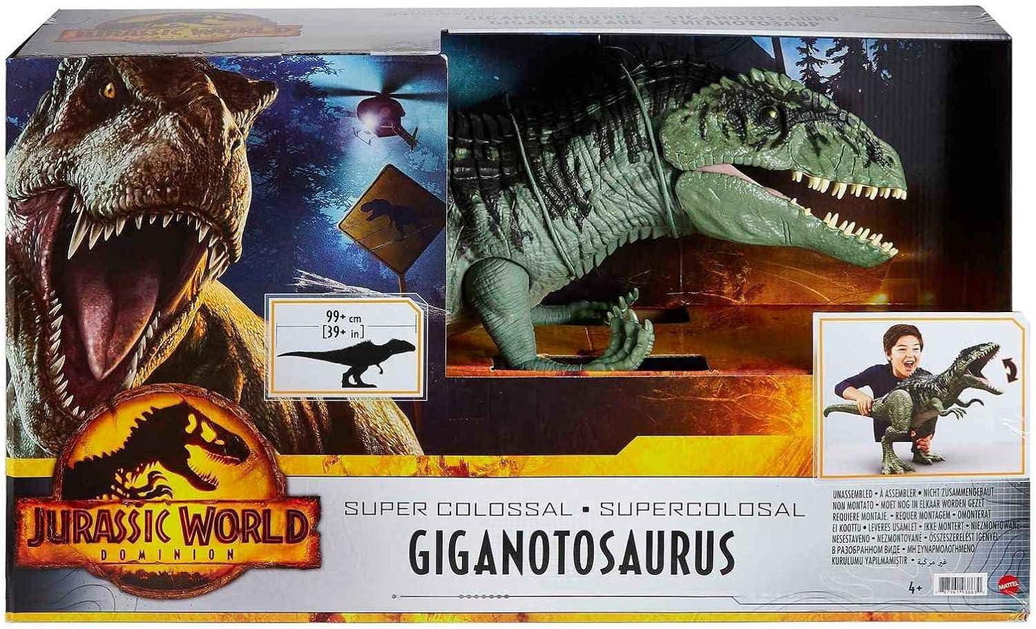 imageMattel Jurassic World Super Colossal Allosaurus Action Figure Extra Large Dinosaur Can Swallow 20 Mini Figures 38inch Long XL Action Play ToyGiganotosaurus