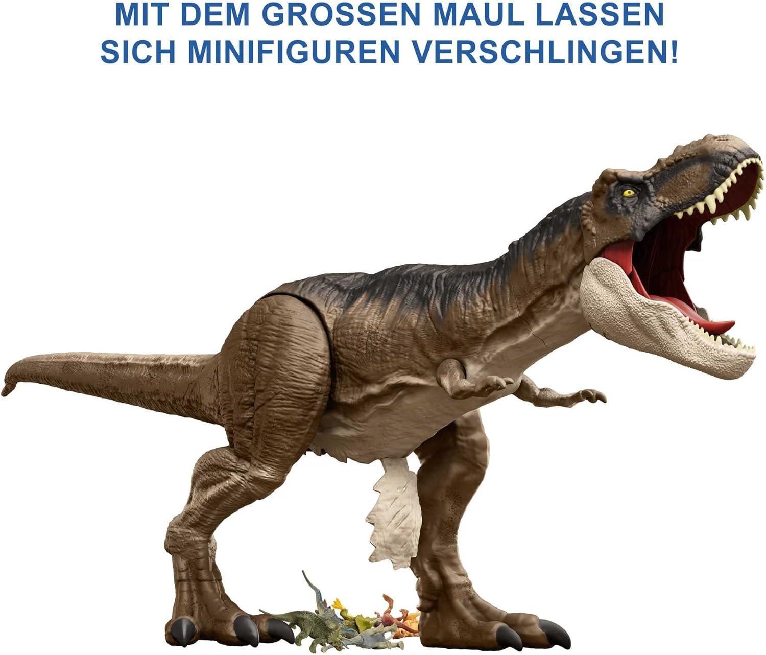 imageMattel Jurassic World Super Colossal Allosaurus Action Figure Extra Large Dinosaur Can Swallow 20 Mini Figures 38inch Long XL Action Play ToyTyrannosaurus Rex
