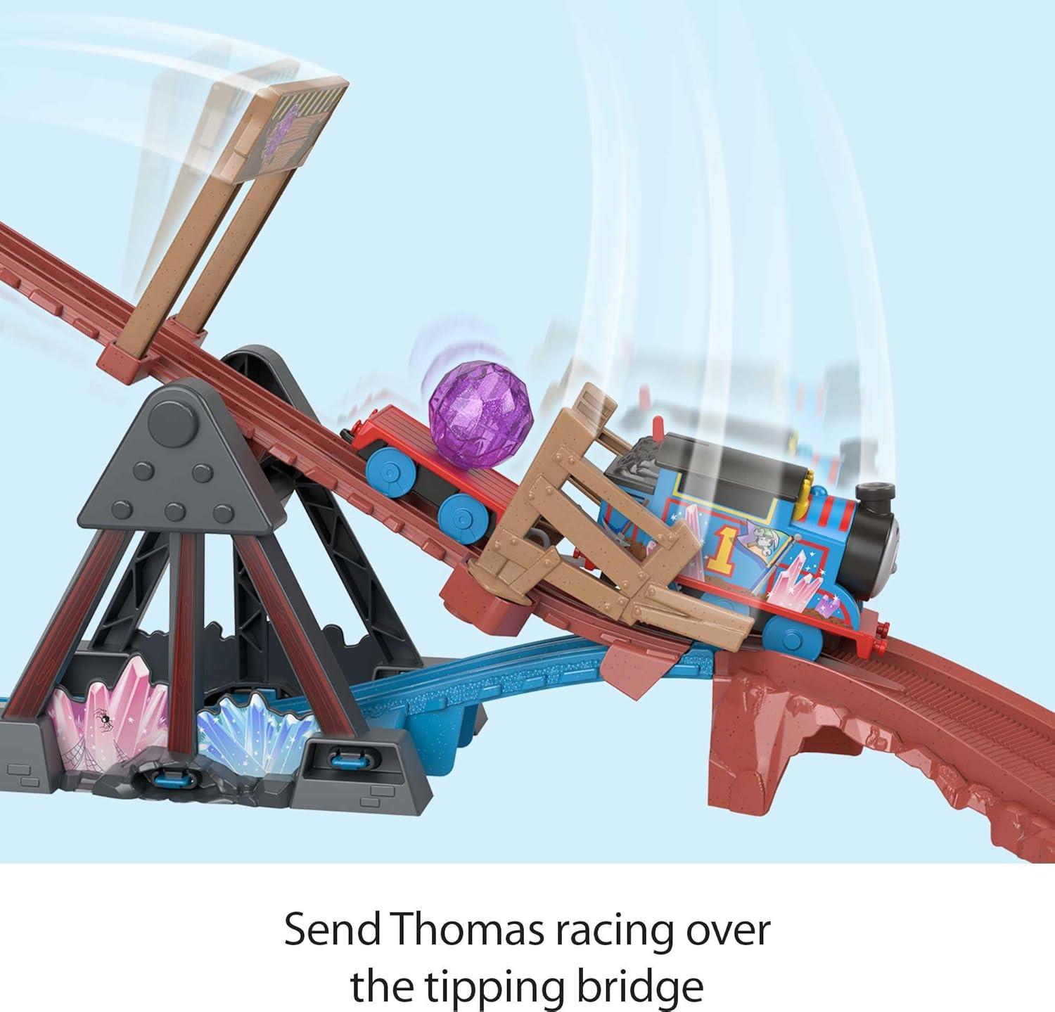 imageThomas amp Friends Motorized Toy Train Set Crystal Caves Adventure with Thomas Tipping Bridge amp 8 Ft of Track for Preschool Kids Ages 3 Years