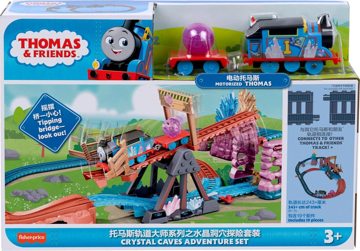 imageThomas amp Friends Motorized Toy Train Set Crystal Caves Adventure with Thomas Tipping Bridge amp 8 Ft of Track for Preschool Kids Ages 3 Years