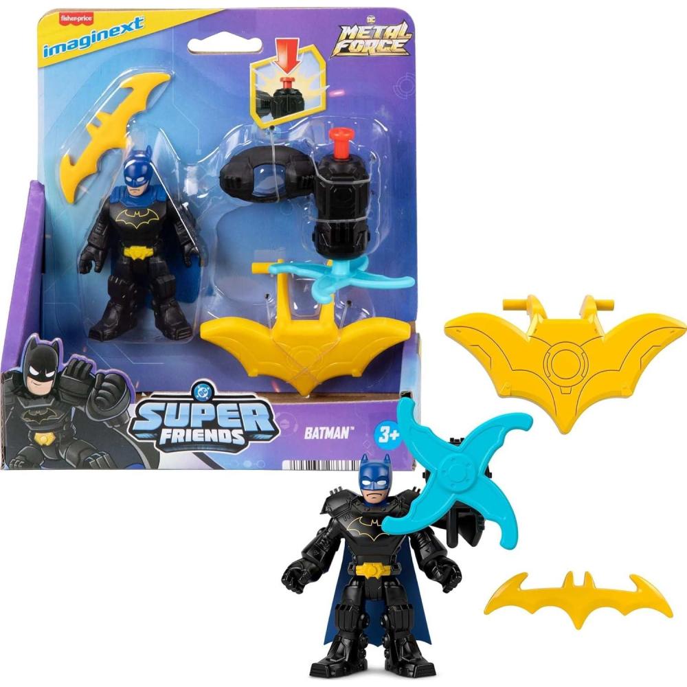 imageFisherPrice Imaginext DC Super Friends Metal Force Action Figure amp Accessories Set Includes 3inch Batman with Spinning Blade