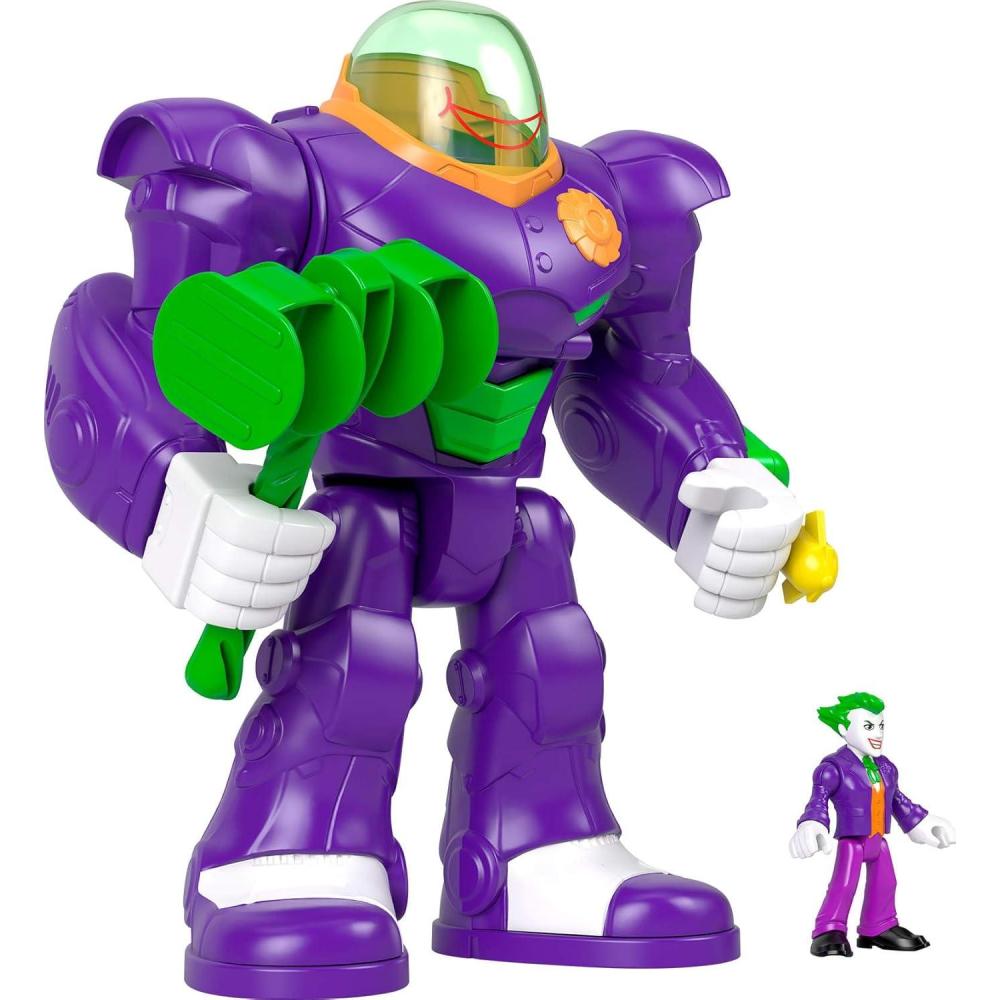 imageFisherPrice Imaginext DC Super Friends The Joker Hammer Mech 3inch Action Figure amp Accessory Set 105inch Toy Includes Launcher Projectile amp Eject
