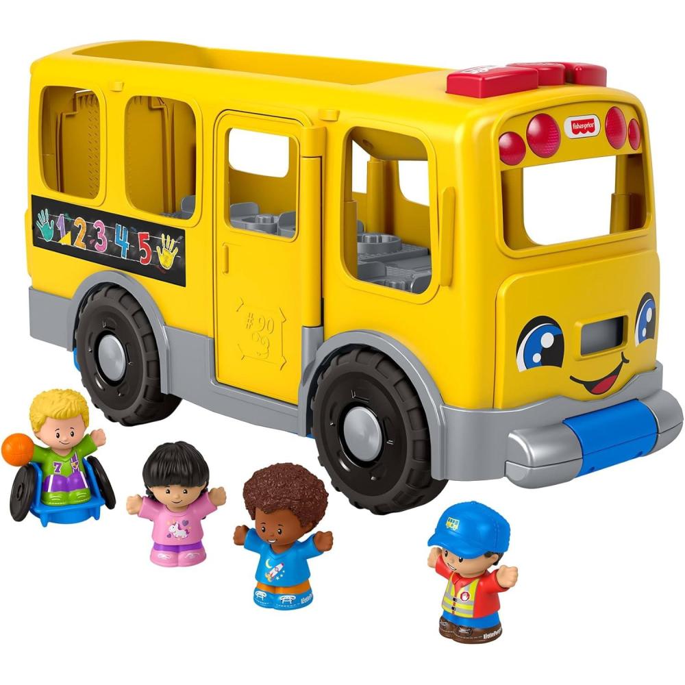imageFisherPrice Little People Toddler Learning Toy Big Yellow Bus Musical PullAlong Vehicle for Pretend Play Kids Ages 1 YearsMultilanguage