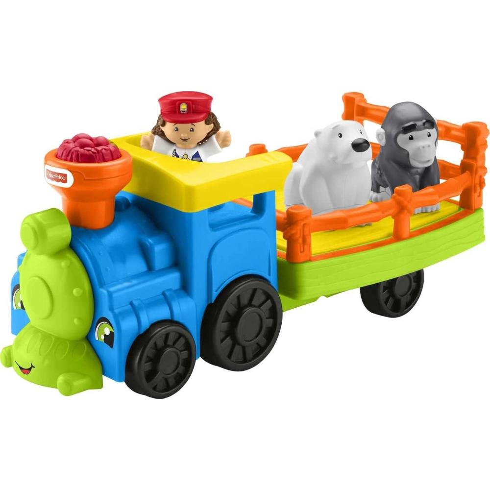 imageFisherPrice Little People Toddler Toy Train ChooChoo Zoo with Music Sounds and 3 Figures for Pretend Play Ages 1 Years
