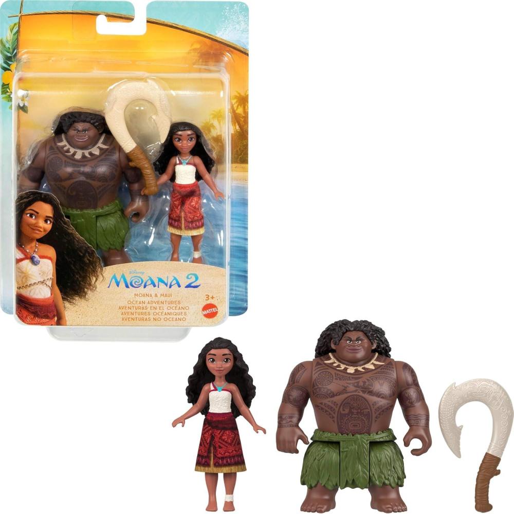 imageMattel Disney Moana 2 Voyager 2 Doll Set Moana amp Maui Fashion Dolls in Removable Outfits with 4 Accessories Inspired by The Movie35 inch scale