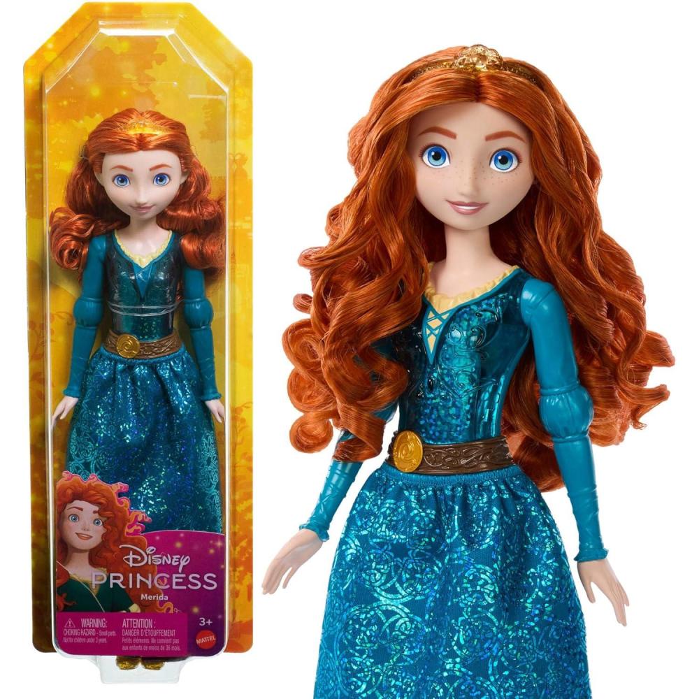 imageMattel Disney Princess Merida Doll in Sparkling Fashion with Removable Skirt Tiara and Shoes Posable amp Collectible Inspired by Brave Movie