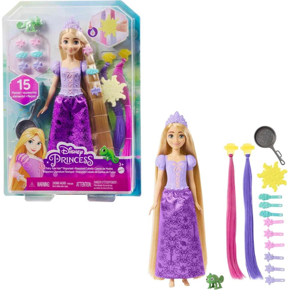 imageMattel Disney Princess Rapunzel Fashion Doll with 2 ColorChange Hair Extensions amp 10 Hairstyling Pieces Inspired by The Disney Movie Tangled