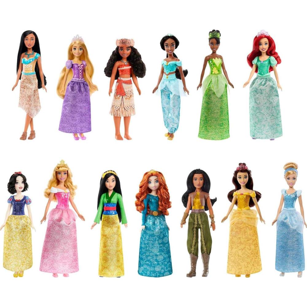 imageMattel Disney Princess Toys 13 Princess Fashion Dolls with Sparkling Clothing and Accessories Inspired by Disney Movies Gifts for Kids