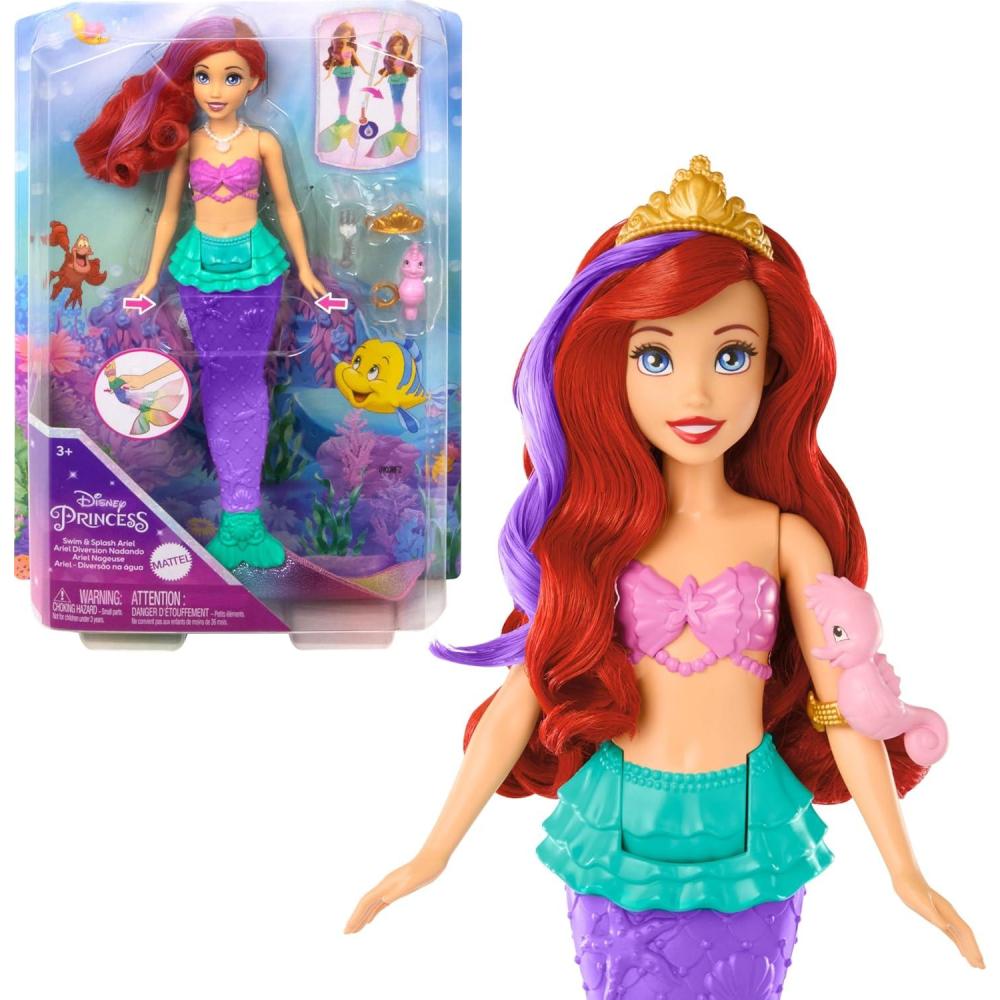 imageMattel Disney Princess Toys Ariel Swimming Mermaid Fashion Doll with ColorChange Hair amp Tail Inspired by The Little Mermaid Movie Amazon Exclusive