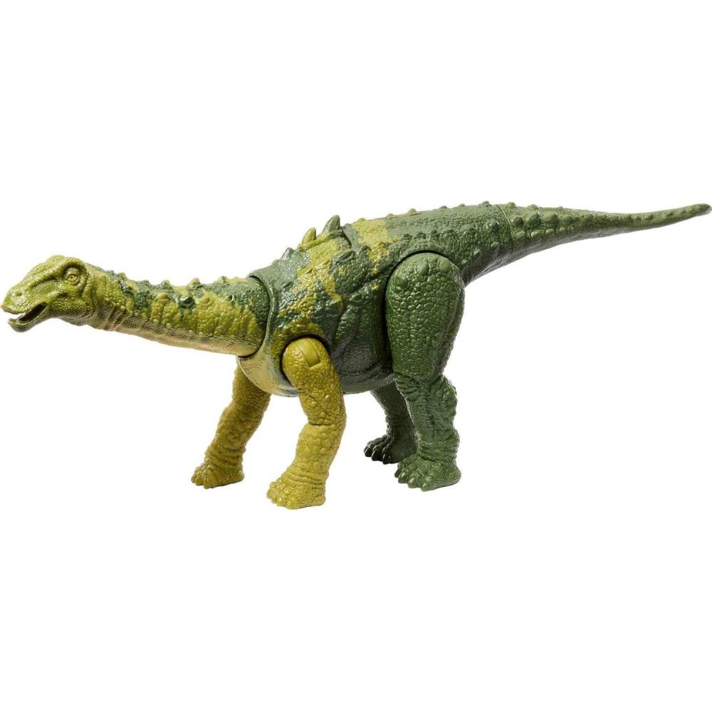 imageMattel Jurassic World Dinosaur Toys with Roar Sound amp Attack Action Wild Roar Posable Figure Physical amp Connected Digital PlayNigersaurus
