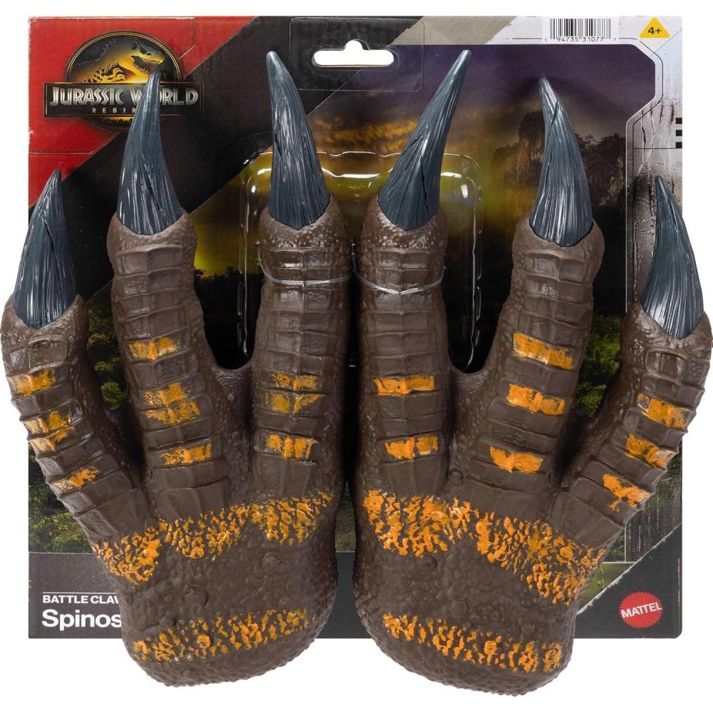 imageMattel Jurassic World Rebirth Spinosaurus Battle Claws Dinosaur Soft Plastic Role Play Handwear 108Inch Long Costume Pair Stretchy Strap