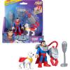 imageFisherPrice Imaginext DC Super Friends Metal Force Action Figures amp Accessory Set with 3inch Superman Krypto Super Dog amp Grabbing Tool