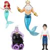 imageMattel Disney Princess Toys Small Doll 4Pack with Mermaid Ariel Prince Eric Ursula amp King Triton Plus Trident Accessory Inspired by Movie