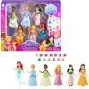 imageMattel Disney Princess Toys Small Doll Party Set with 6 Posable Dolls in Sparkling Clothing amp 13 Tea Time Accessories6 Pack