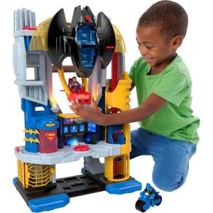 Fisher-Price Imaginext DC Super Friends, Batman Toy, Ultimate Headquarters Playset 2-Ft Tall, Lights Sounds & 10 Pieces for Kids Ages 3+ Years(Playset)