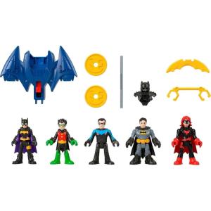 Fisher-Price Imaginext DC Super Friends Batman Toys Family Multipack Figure Set, 5 Characters & 7 Accessories for Kids Ages 3+ Years