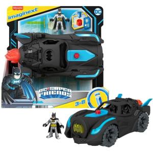 Fisher-Price Imaginext DC Super Friends Batman Toys, Lights & Sounds Batmobile with Batman Figure for Preschool Pretend Play Ages 3-8 Years