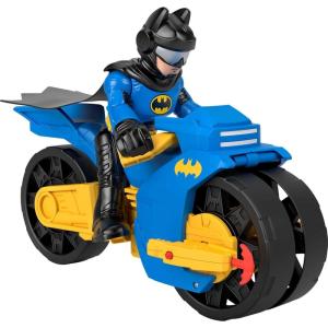 Fisher-Price ?Imaginext DC Super Friends Batman Toys, XL Batcycle & XL Batman Figure, Each 10 Inches, for Preschool Kids Ages 3+ Years