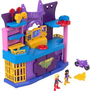 Fisher-Price Imaginext DC Super Friends Toy Batgirl Hero Hideout Playset with 2 Figures & 5 Accessories for Pretend Play Kids Ages 3+ Years