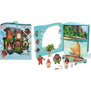 Mattel Disney Princess Toys, Moana Small Doll Story Pack with Moana Doll, 5 Character Figures & 1 Accessory, Inspired by the Movie