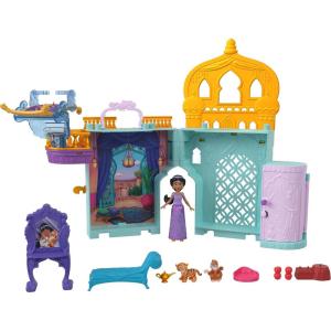Mattel Disney Toys, Storytime Stackers Jasmine’s Palace, Stackable Doll House with Small Doll, 2 Friends & 8 Pieces, Inspired by Disney’s Aladdin Movie(Jasmine)