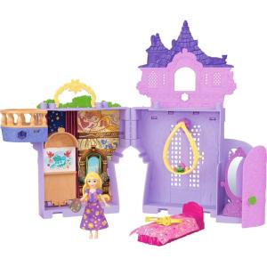 Mattel Disney Toys, Storytime Stackers Jasmine’s Palace, Stackable Doll House with Small Doll, 2 Friends & 8 Pieces, Inspired by Disney’s Aladdin Movie(Rapunzel)