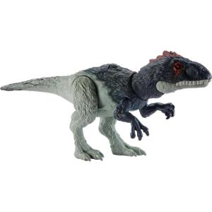 Mattel Jurassic World Dinosaur Toys with Roar Sound & Attack Action, Wild Roar Posable Figures, Physical & Connected Digital Play(Eocarcharia)