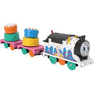 ​Thomas & Friends Motorized Toy Train, Wobbly Cake Thomas Engine with Cargo Cars & Pieces for Pretend Play Preschool Kids Ages 3+ Years(Thomas Celebration)
