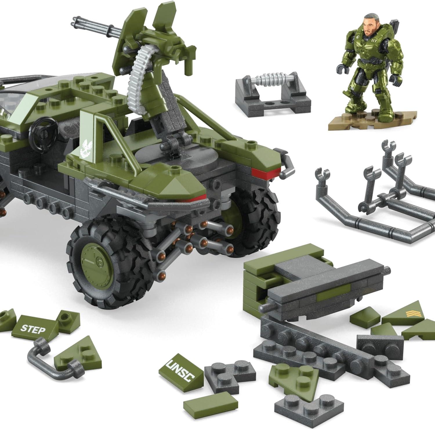 imageMEGA Halo The Series Vehicle Building Toys Set FLEETCOM Warthog ATV with 469 Pieces 5 Micro Action Figures Poseable Articulation Kids and Fans Amazon ExclusiveSmall