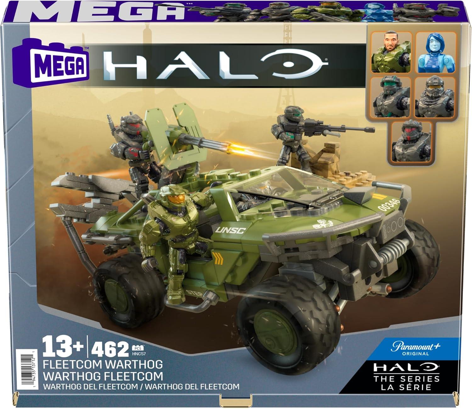 imageMEGA Halo The Series Vehicle Building Toys Set FLEETCOM Warthog ATV with 469 Pieces 5 Micro Action Figures Poseable Articulation Kids and Fans Amazon ExclusiveSmall