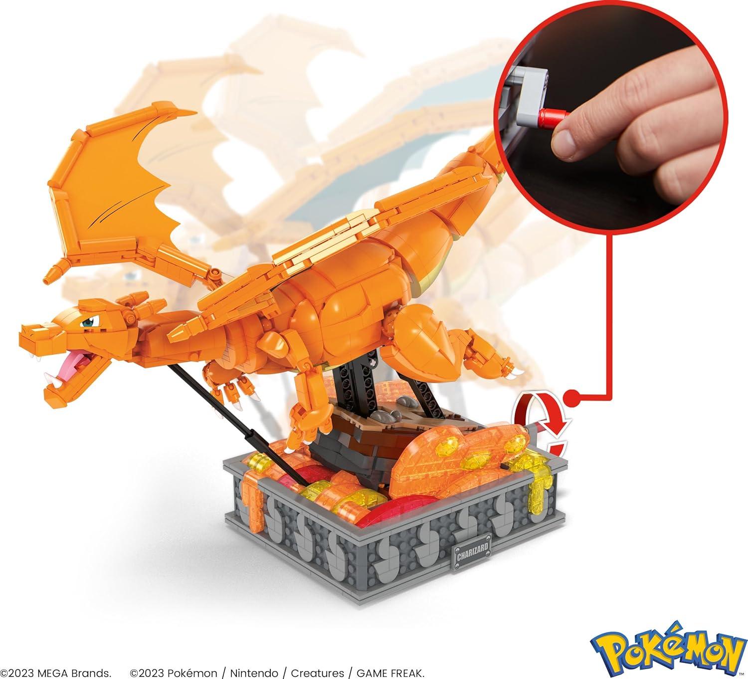 imageMEGA Pokmon Building Toys Set Motion Charizard with 1664 Pieces and Wing Movement for Adult Collectors
