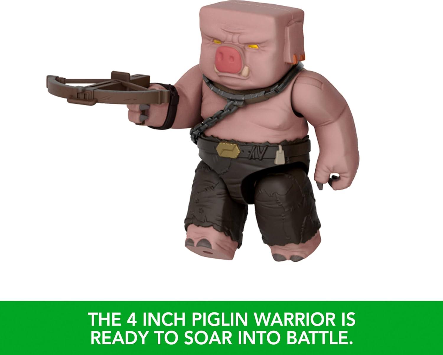 imageMattel Minecraft Action Figure Set Blast Attack Ghast with Lights Sounds Launcher amp Projectile Plus Piglin Warrior Inspired by The Movie