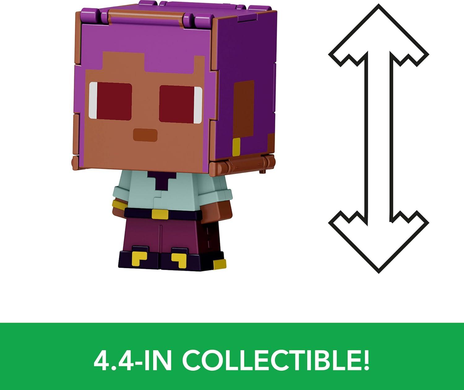 imageMattel Minecraft Flippin Figs 2Pack 2 Action Figures in 375inch Scale with Large Heads amp 2in1 Fidget Play EFESailboat amp DolphinTreasure Chest