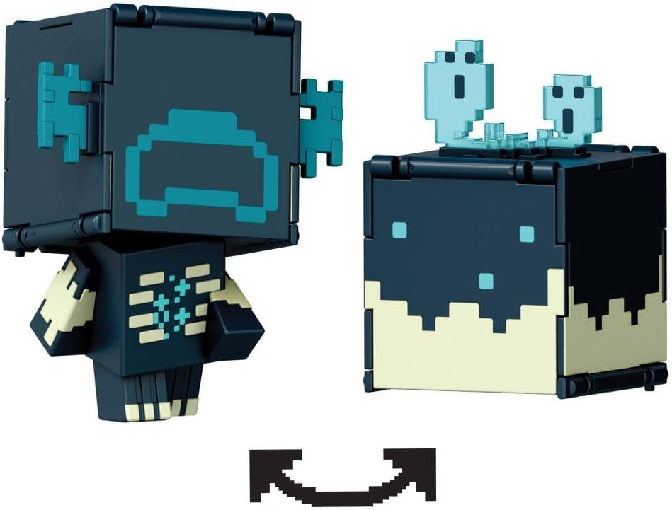 imageMattel Minecraft Flippin Figs Figures with 2in1 Fidget Play 375in Scale Large Heads amp Pixelated Design Characters May Vary