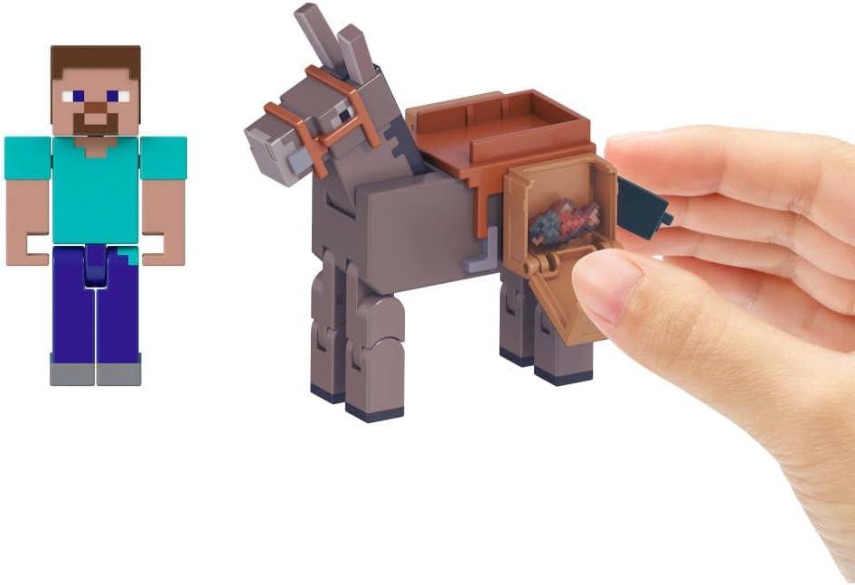 imageMattel Minecraft Sniffer Action Figure with GameAccurate Sounds 325inch Scale Collectible Toy Pixelated DesignSteve Donkey