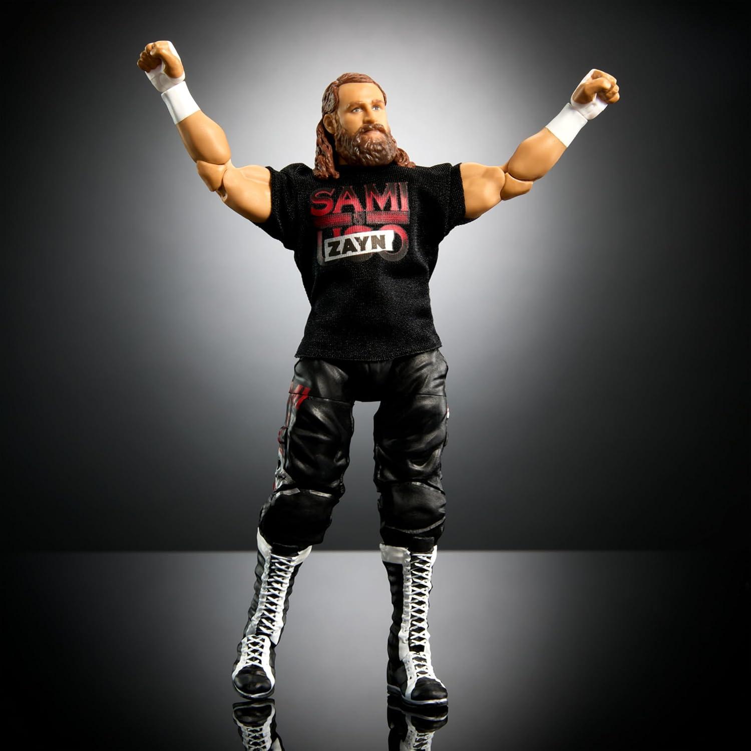 imageMattel WWE Elite Action Figure amp Accessories Series 106 Sami Zayn 6inch Collectible with 25 Articulation Points amp Swappable Hands