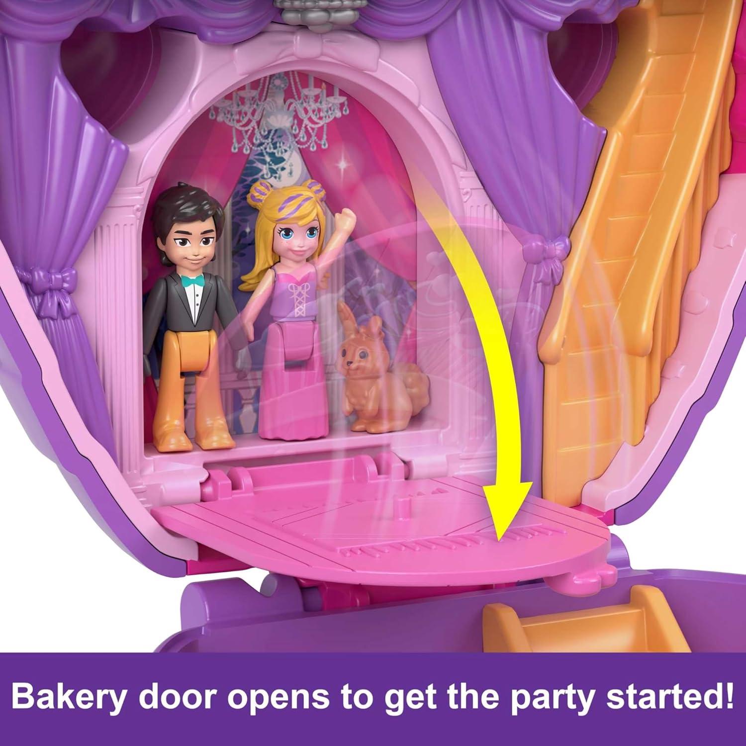 imagePolly Pocket Compact Playset Something Sweet Cupcake with 2 Micro Dolls amp Accessories Travel Toys with Surprises15 Pieces assortment