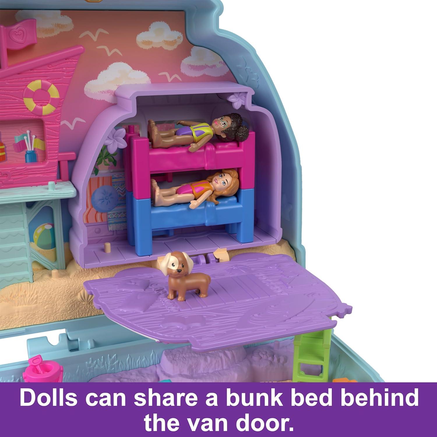 imagePolly Pocket Dolls amp Playset Seaside Puppy Ride Compact with 11 Accessories Travel Toy with Fidget Exterior