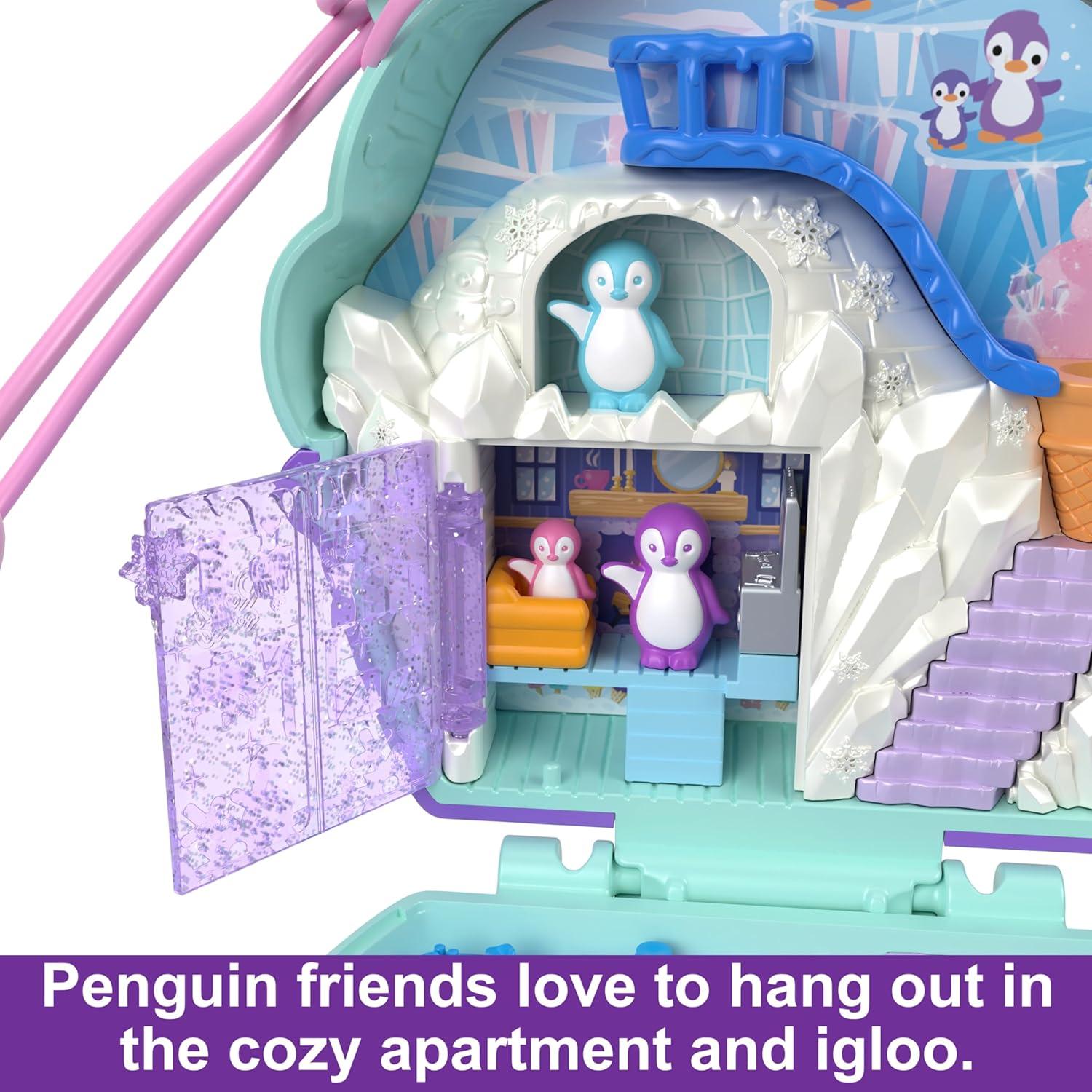 imagePolly Pocket Dolls amp Playset Snow Sweet Penguin Compact with 13 Accessories Travel Toy with Fidget ExteriorPenguin