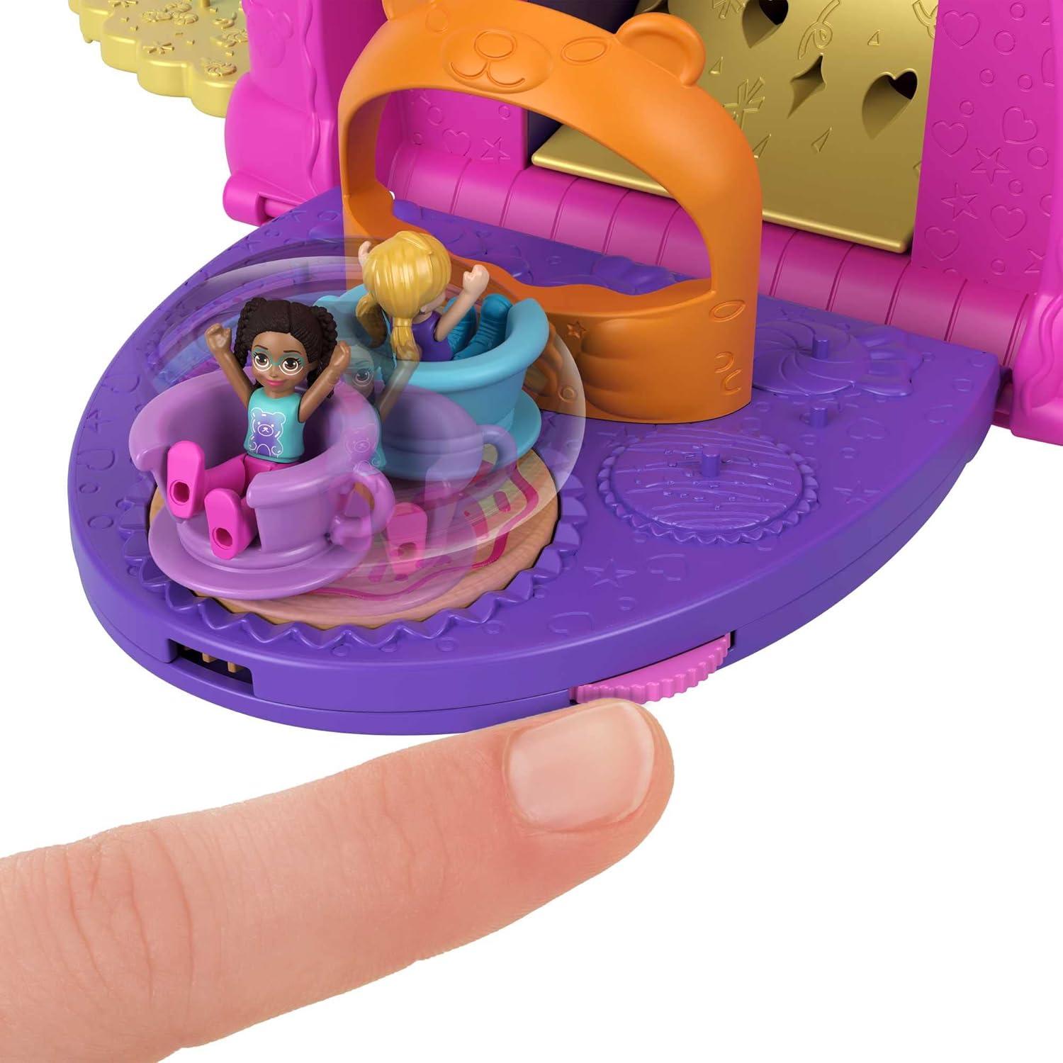 imagePolly Pocket Travel Toy Gumball Bear Playset with 2 Micro Dolls amp 26 Surprise Accessories Animal Toy Compact