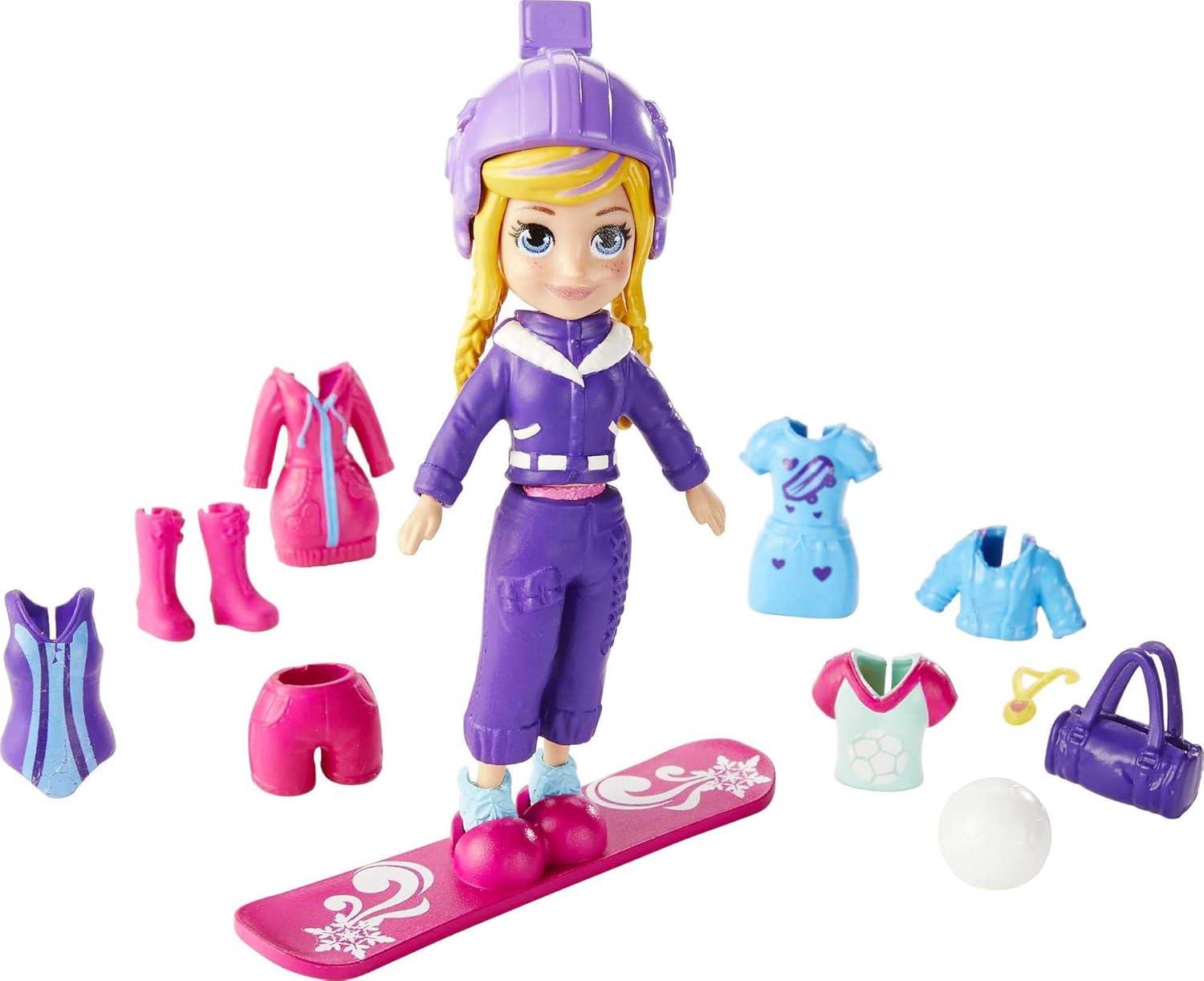 imagePolly Pocket Travel Toy Playset with Four 3inch Dolls and 40 Fashion Accessories Themed Characters Fashion Pack
